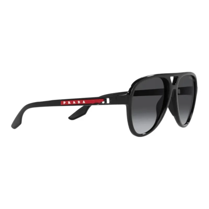 PRADA Plastic Aviator Sunglasses Men's Black-5