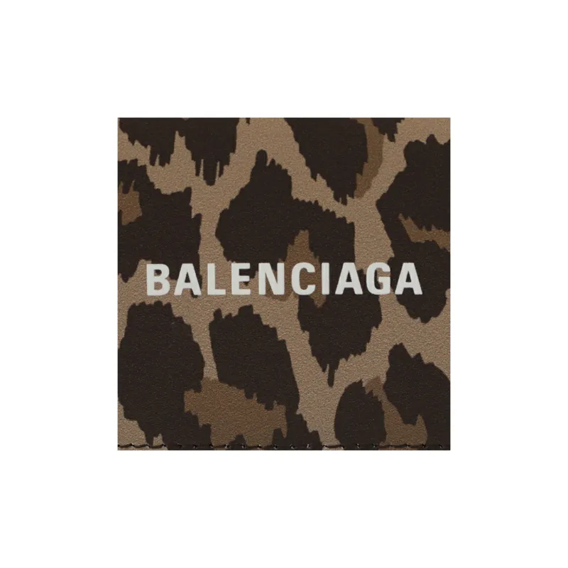 Balenciaga Calfskin Wallet Mini Unisex Beige & White-4