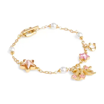 COACH Brass-Plated Glass Cubic Zirconia Bracelets Unisex Gold
