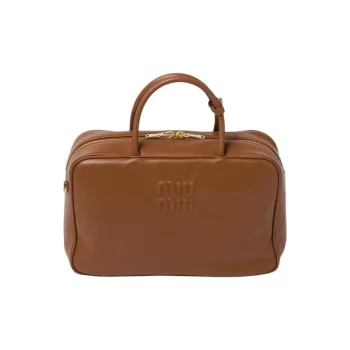 MIU MIU Cow Leather Shoulder Bag, Crossbody Bag, Handbag Regular Women's Brown