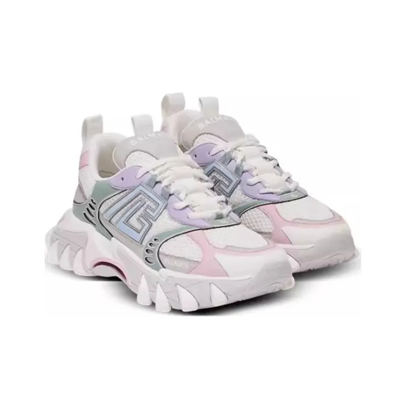 BALMAIN B-East PB Panelled Leather Sneakers-1