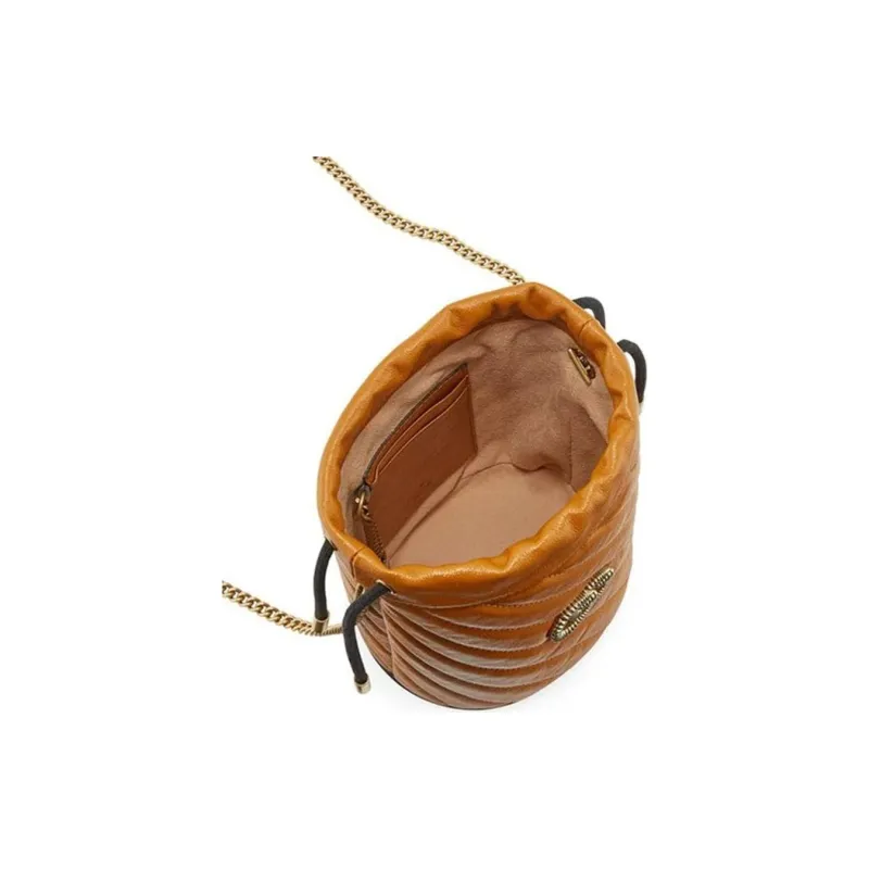 GUCCI GG Marmont Leather Bucket Bags Shoulder Bag Crossbody Bag Mini Women's Brown-5