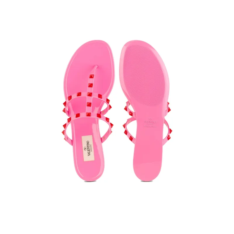 Valentino Abrasion Resistant Flip Flops Women's Pink-4