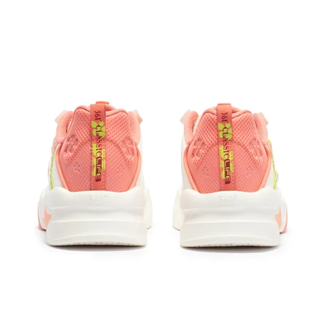 361° Jincheng Patrick Star Durable Breathable Low Top Skateboard Shoes Women's White Pink-3
