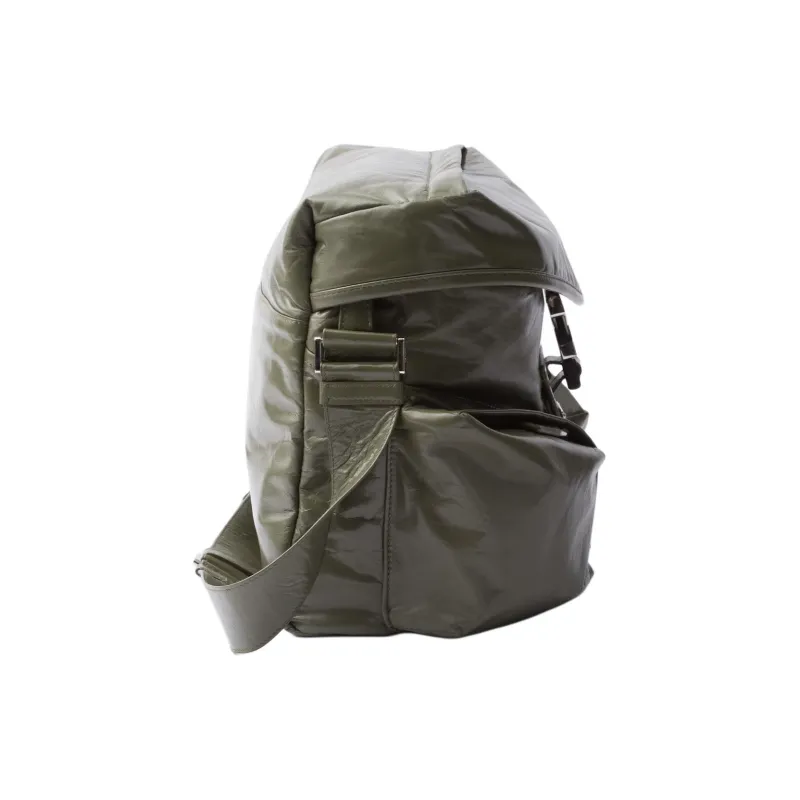 PRADA Leather Crossbody Bag, Shoulder Bag Men's Green-2
