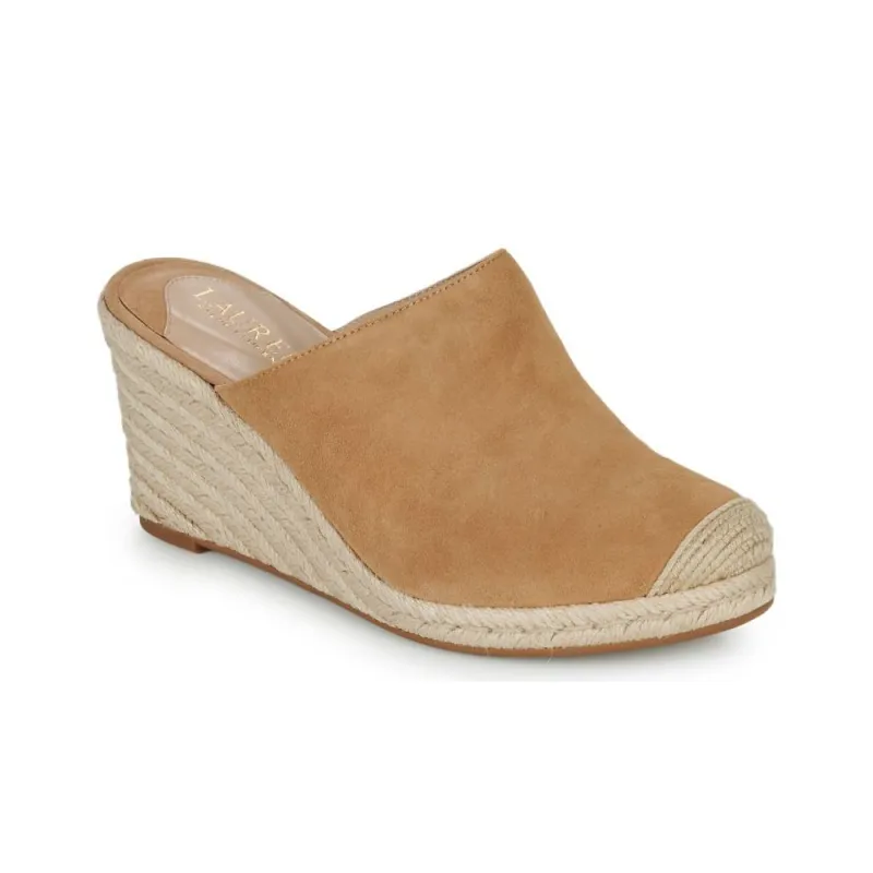 Polo Ralph Lauren Closed Toe Slippers 8cm Women's Beige-3