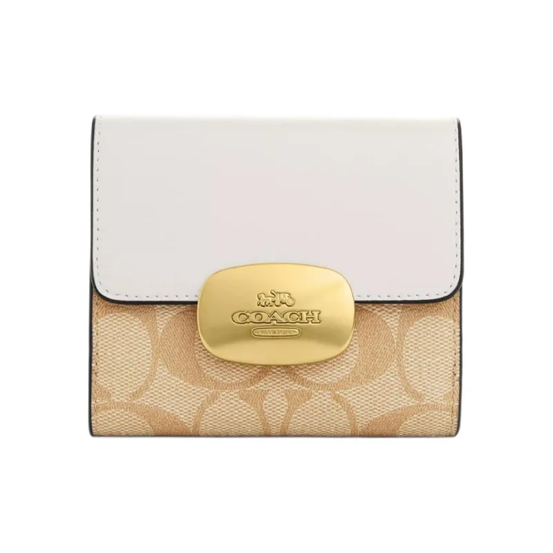 COACH Eliza Coated Canvas Wallet Mini Women's Light Khaki-0