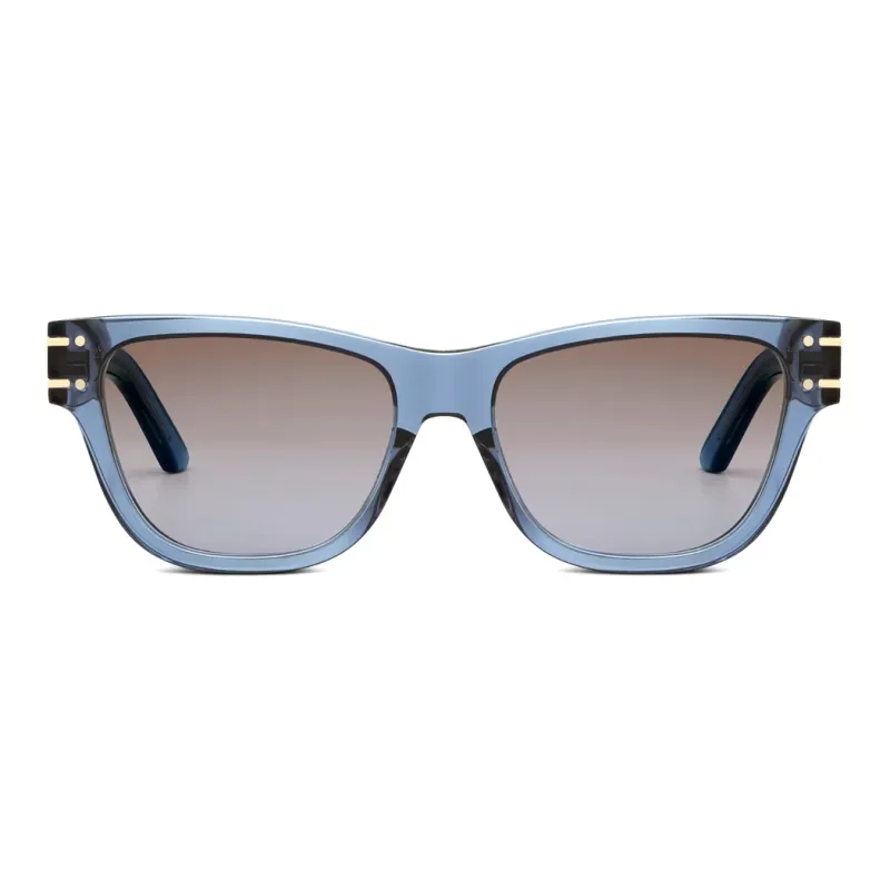 DIOR Acetate Irregular Shape Sunglasses Women's Blue-1