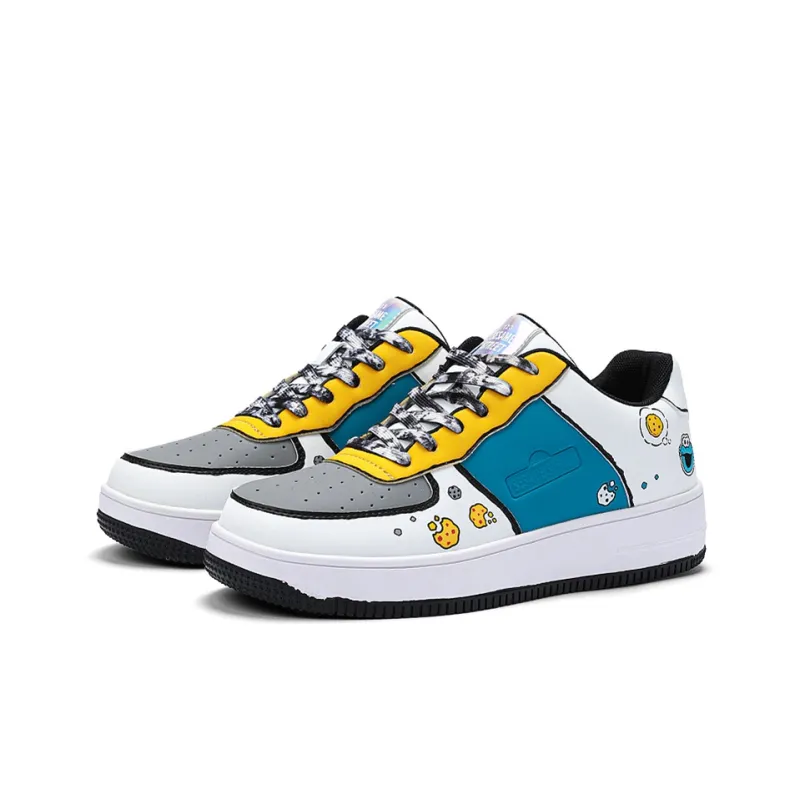 SESAME STREET Skateboard Shoes Unisex Low Top Blackberry/Moonlit Blue/Strawberry Red/Litchi White-9