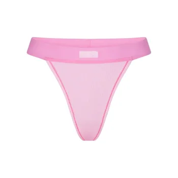 SKIMS Valentine's Day Collection COTTON RIB THONG Underpants Women's 1 Pack BUBBLE GUM/Bubble Gum