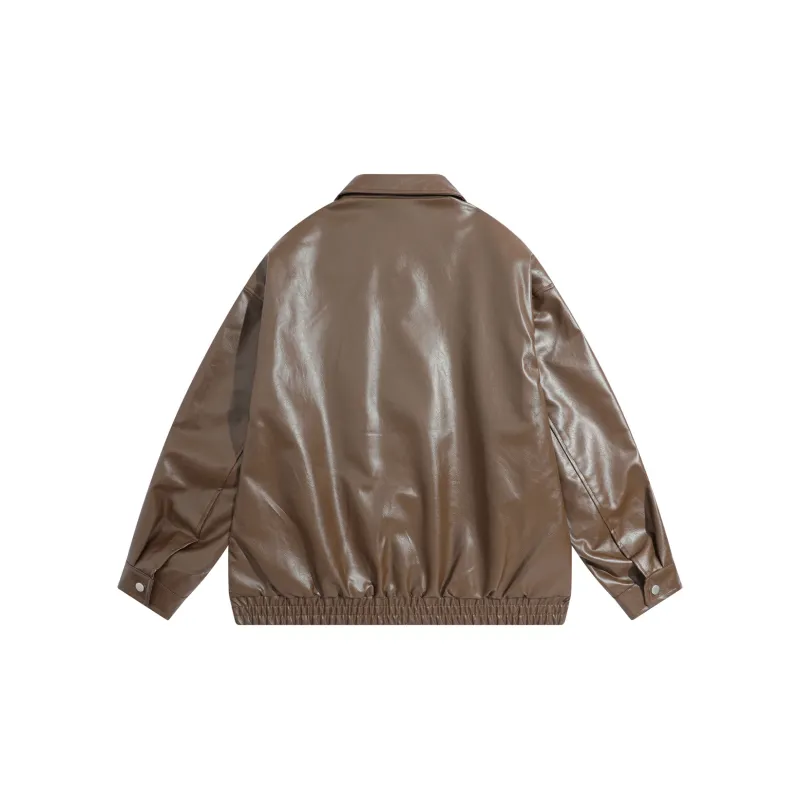 GOOSELIAR Leather Jacket Coat Motorcycle Jacket Unisex-15