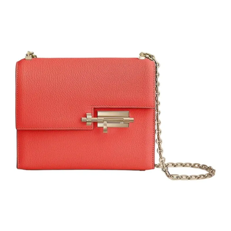 HERMES Verrou Mysore Goat Skin Handgun Bag Shoulder Bag Crossbody Bag Mini Women's 0E Rose Texas Pink-0