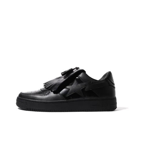 A BATHING APE® Quilt Tassel Leather Sneakers