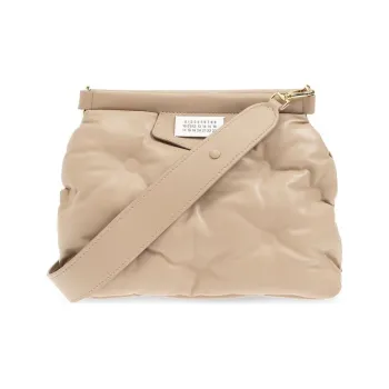 Maison Margiela Glam Slam Grained Nappa Leather Handheld Shoulder Bag Crossbody Bag Small Size Women's Light Umber