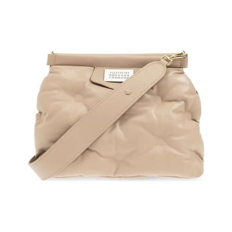 Maison Margiela Glam Slam Grained Nappa Leather Handheld Shoulder Bag Crossbody Bag Small Size Women's Light Umber-0