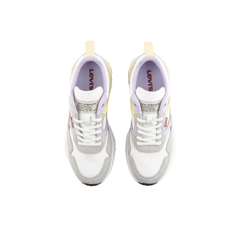 Levi's Anti Slip Wear Resistant Low Top Casual Shoes Women's White Gray Purple-2