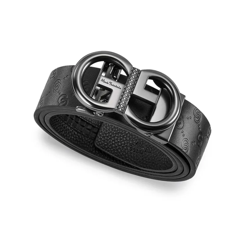 FAIRWHALE New Arrival Automatic Buckle Top Grain Cow Leather Belt Set Men's Width 3.5CM-4
