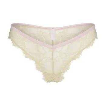 SKIMS Valentine's Day Collection VELVET LACE DIPPED THONG Underpants Women's 1 Pack CHERRY BLOSSOM/Cherry Blossom