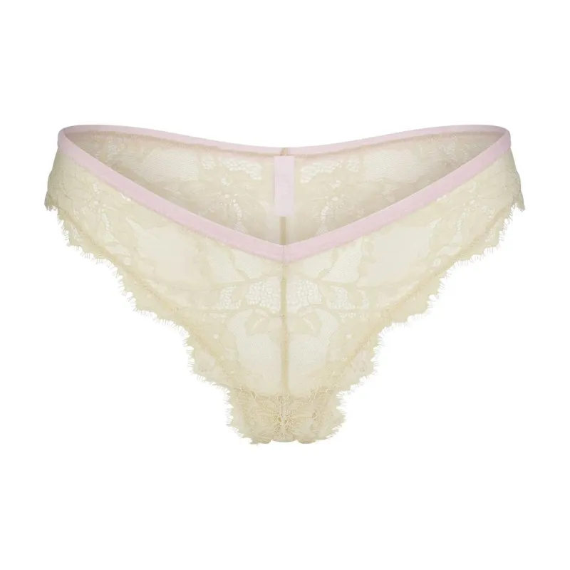 SKIMS Valentine's Day Collection VELVET LACE DIPPED THONG Underpants Women's 1 Pack CHERRY BLOSSOM/Cherry Blossom-0