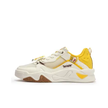361° Jincheng SpongeBob Abrasion Resistant Breathable Low Top Skateboard Shoes Men's White Yellow