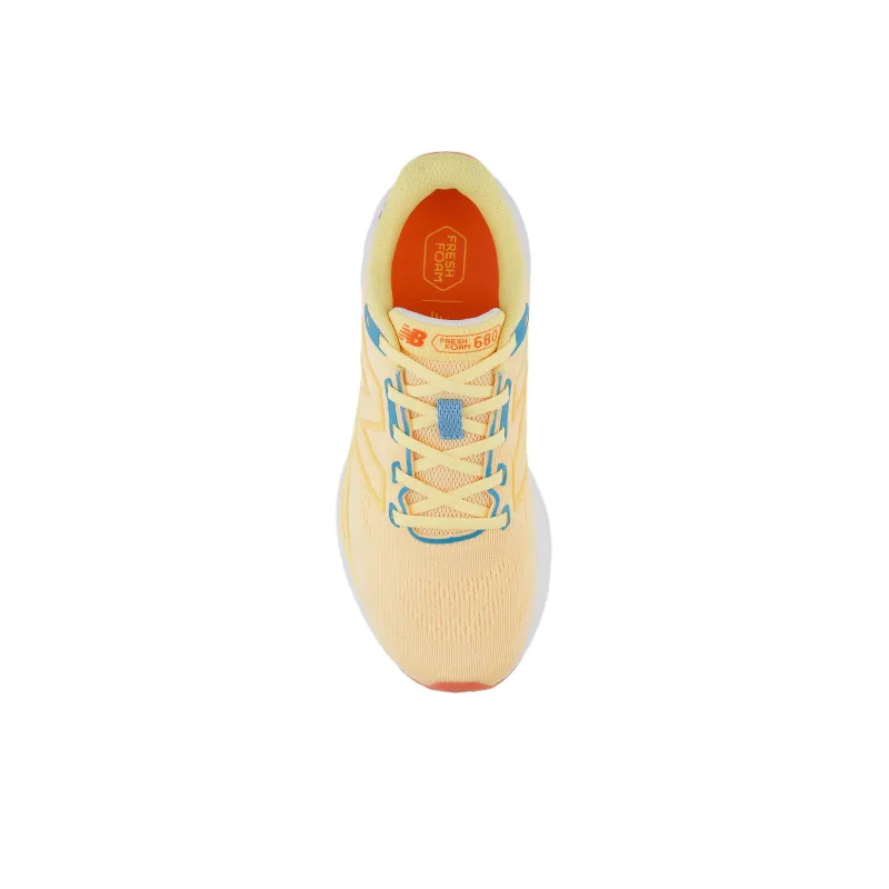 New Balance Fresh Foam 680v8 Cushioning, Wear Resistant Low Top Running Shoes Women's Yellow White-2