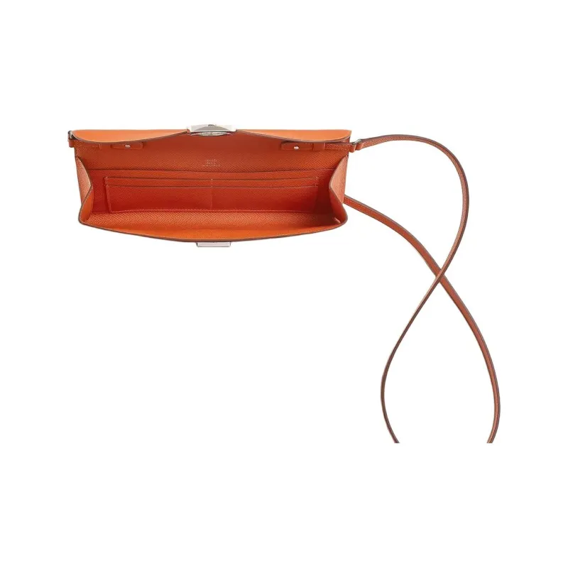 HERMES Maillon To Go Epsom Leather Wallets Shoulder Bag Crossbody Bag Women's 93 Orange Hermes Orange Combo-2