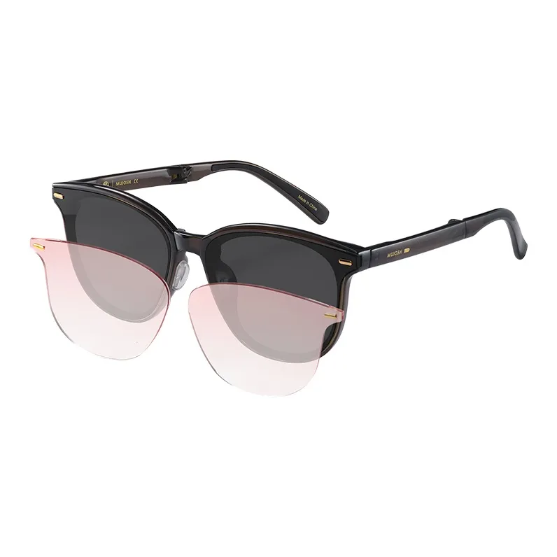 MUJOSH Flying Stack Series Square Slim Frame Foldable Sunglasses Unisex-13