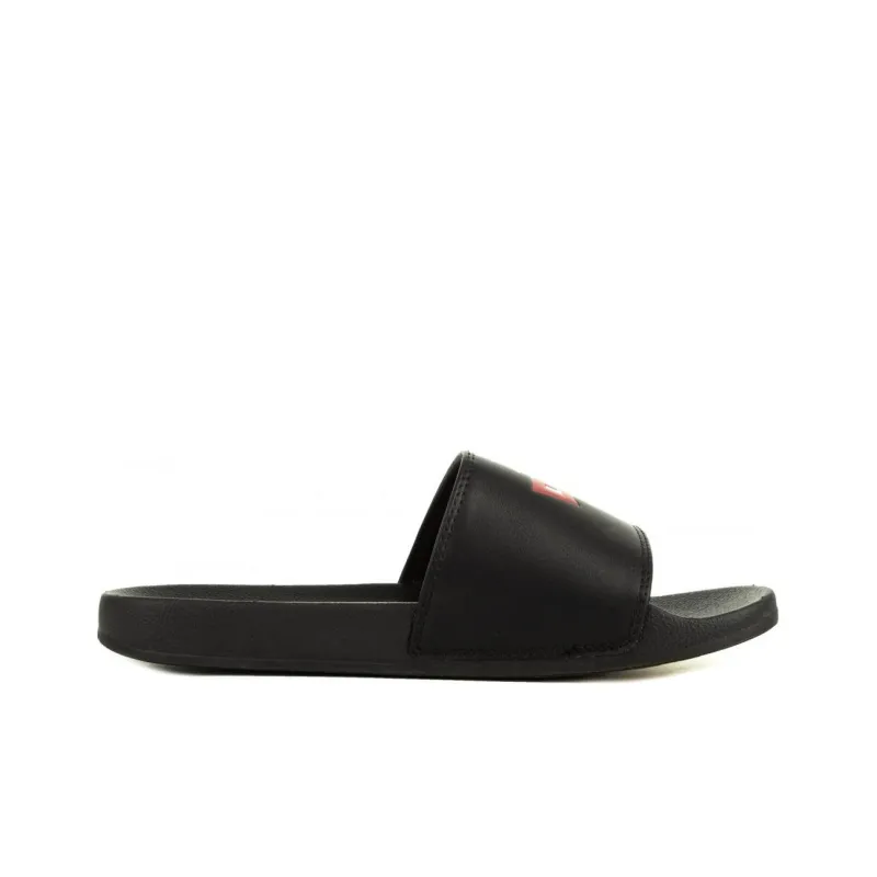 Levi's Slide Slippers Flat Men's Black Red-1