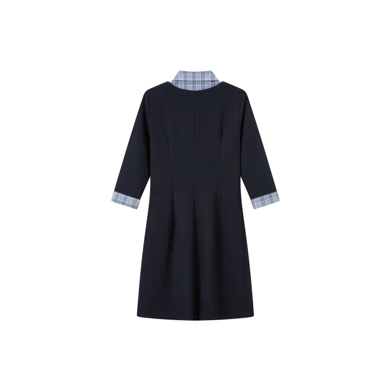 FINITY Long Sleeved Dresses Women's Navy Blue-1