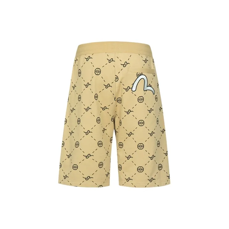 EVISU Sports Shorts Men Apricot All Over Print-1