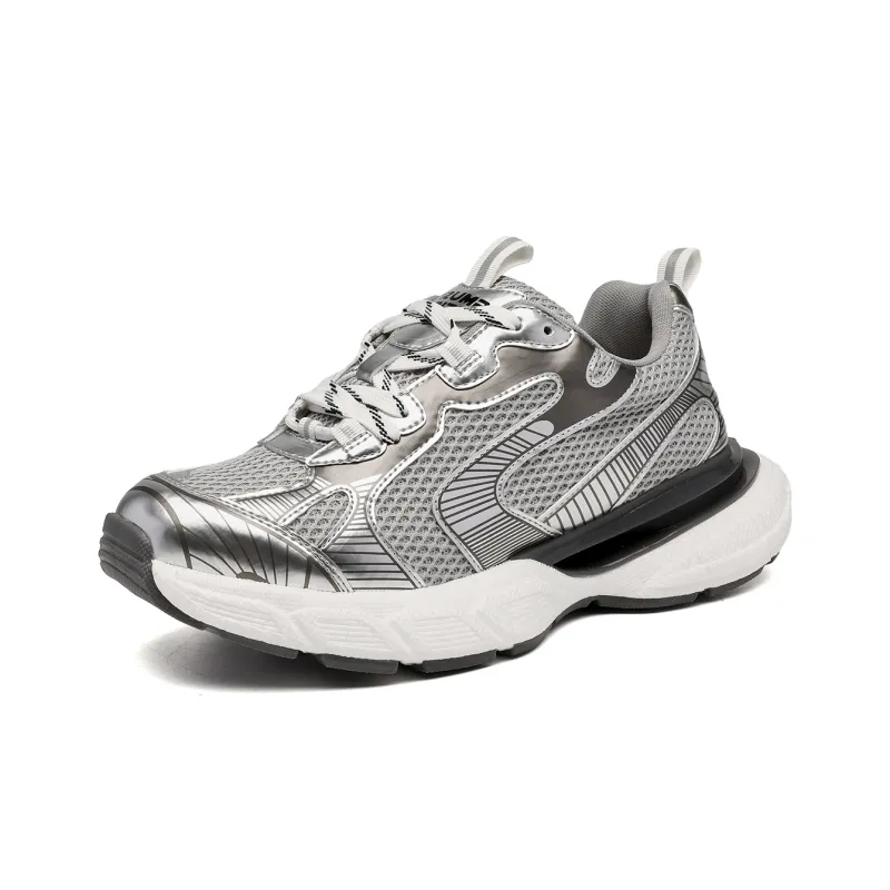 TRUMPPIPE Cushioning Wear Resistant Low Top Chunky Sneakers Men's Gray-1