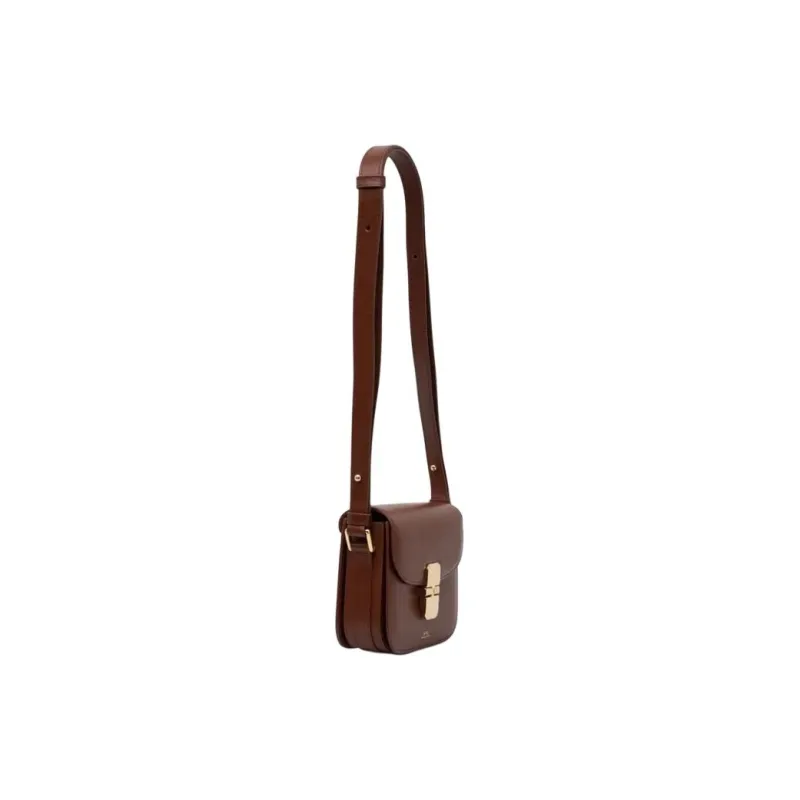 A.P.C Cow Leather Tofu Bag Shoulder Bag Crossbody Bag Women's Brown-3
