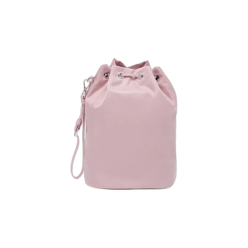PRADA Fabric Bucket Bag Clutch Women's Snow Pink-1
