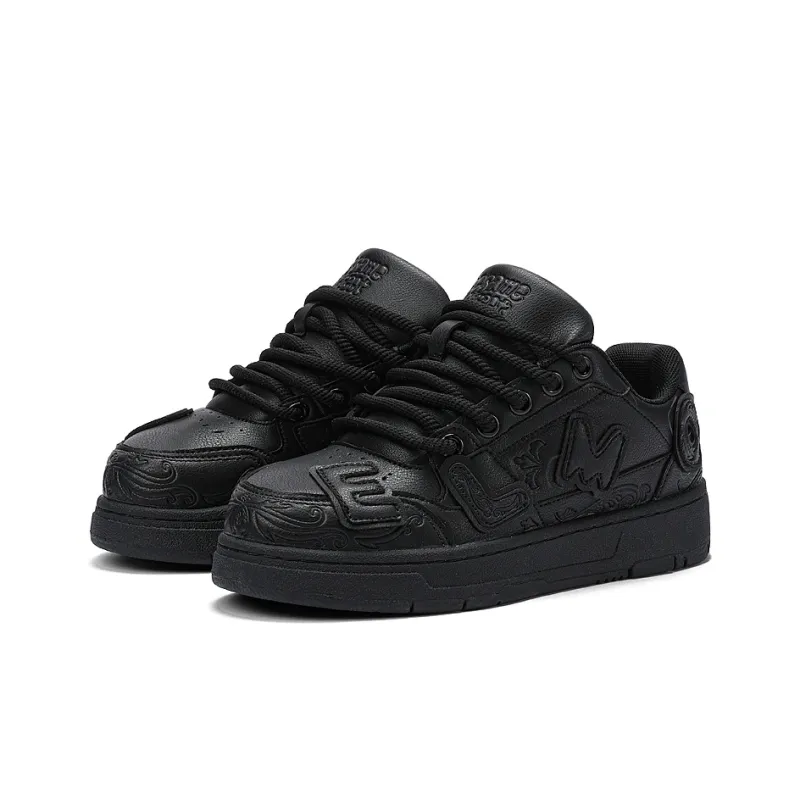 SESAME STREET Skateboard Shoes Unisex Low Top Avocado Green/Black & White/Jet Black/Pearl White-1