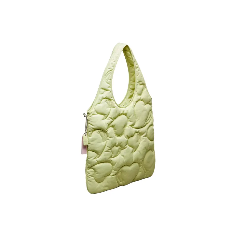 Coachtopia Recycled Polyester Tote Bag, Shopping Bag, Handbag, Shoulder Bag Unisex Light Lime Green-1