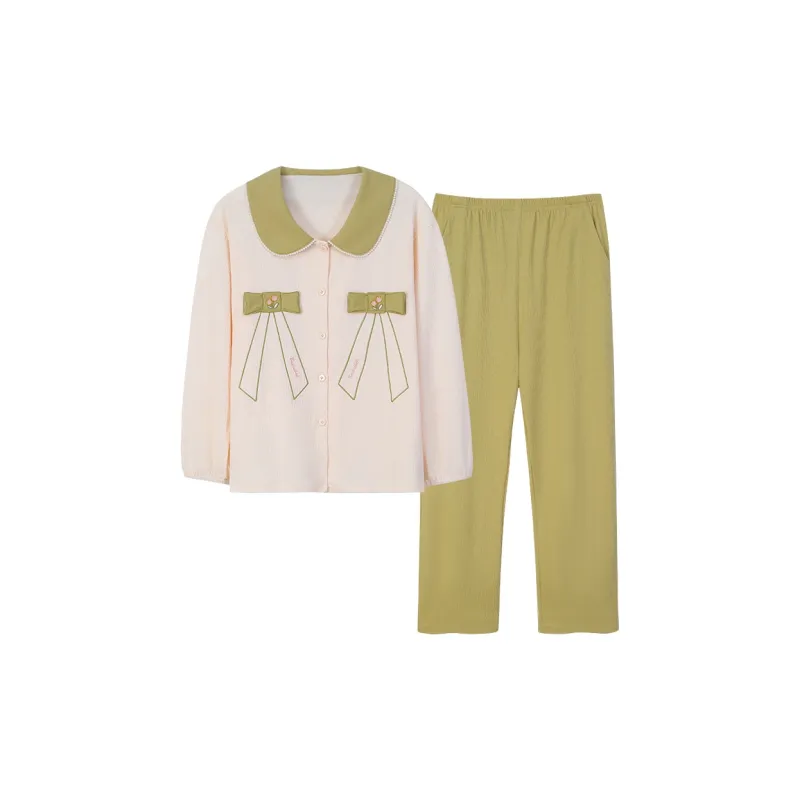 Sha Qian Pajama Set Spring Women's Champagne-0