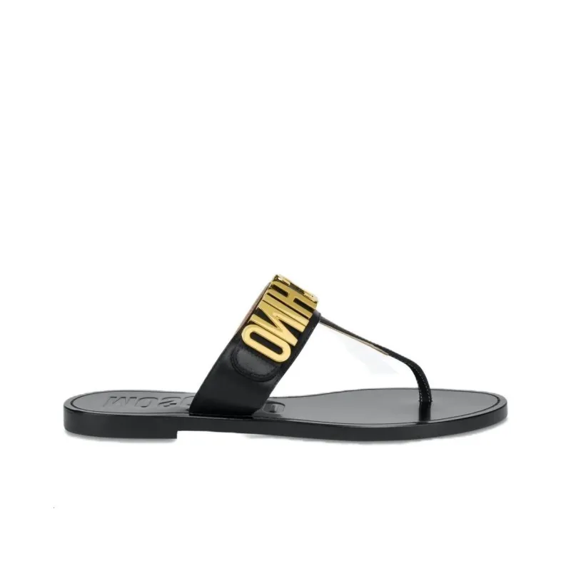 MOSCHINO Logo-plaque Flat Sandals-1