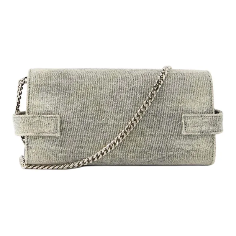 BALMAIN B BUZZ Canvas Bag, Shoulder Bag, Crossbody Bag Women's Blue & Blue Gray-2