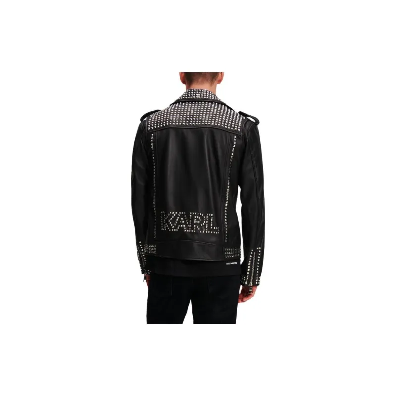 KARL LAGERFELD SS24 Leather Jacket Men's Black-1