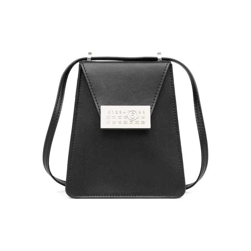 MM6 Maison Margiela Calfskin Shoulder Bag, Crossbody Bag Mini Women's Black-0