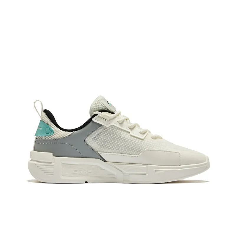 Erke Joyride 1.0 Cushioning Wear Resistant Rebound Low Top Casual Shoes Men's Microcrystal White Recycling Gray-1