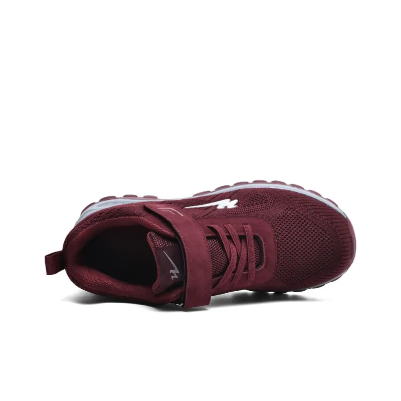 Binary Slip Resistant, Abrasion Resistant, Lightweight Low Top Casual Shoes Women's Burgundy-2