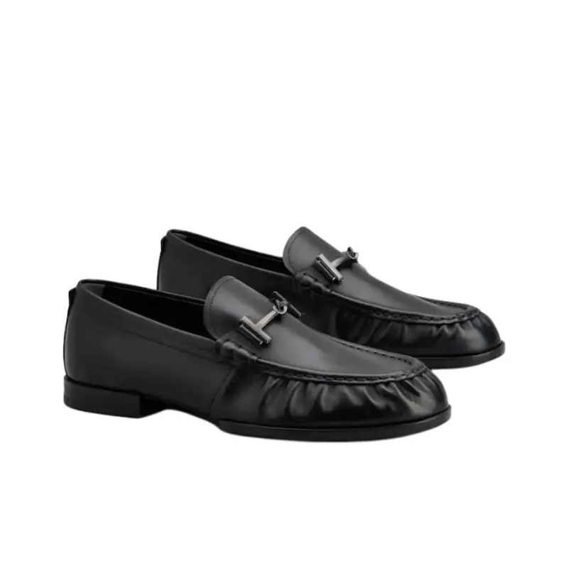TOD'S Logo-plaque Leather Loafers-2