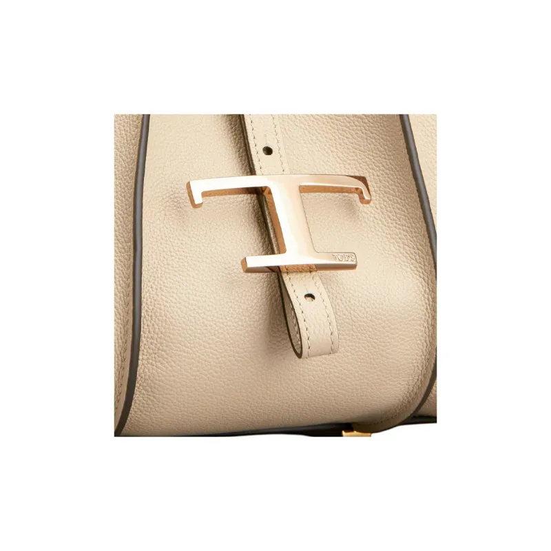 TOD'S Leather Tote Bag, Shopping Bag, Shoulder Bag, Crossbody Bag, Handbag Mini Women's Beige-3