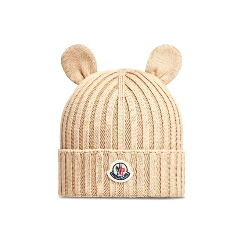 Moncler Cotton Beanies Baby Beige-0