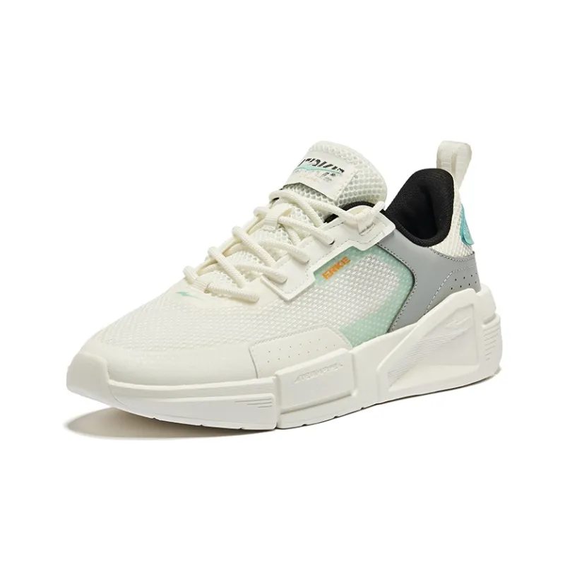 Erke Joyride 1.0 Cushioning Wear Resistant Rebound Low Top Casual Shoes Men's Microcrystal White Recycling Gray-2