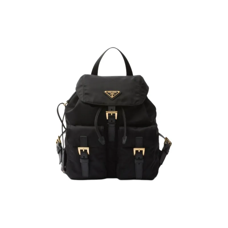 PRADA Re Edition Fabric Backpack Small Size Women's Black-0