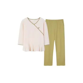 Sha Qian Pajama Set Spring And Fall Season Women's Champagne