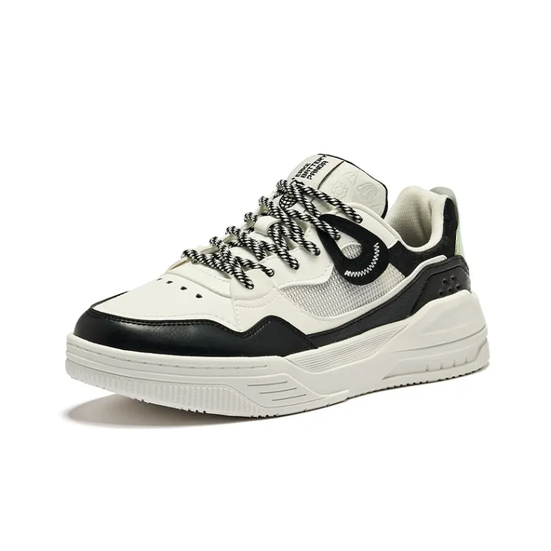 Erke Battery Panda Punk Panda Anti Slip Wear Resistant Low Top Skateboard Shoes Men's Microcrystal White/Jet Black-2
