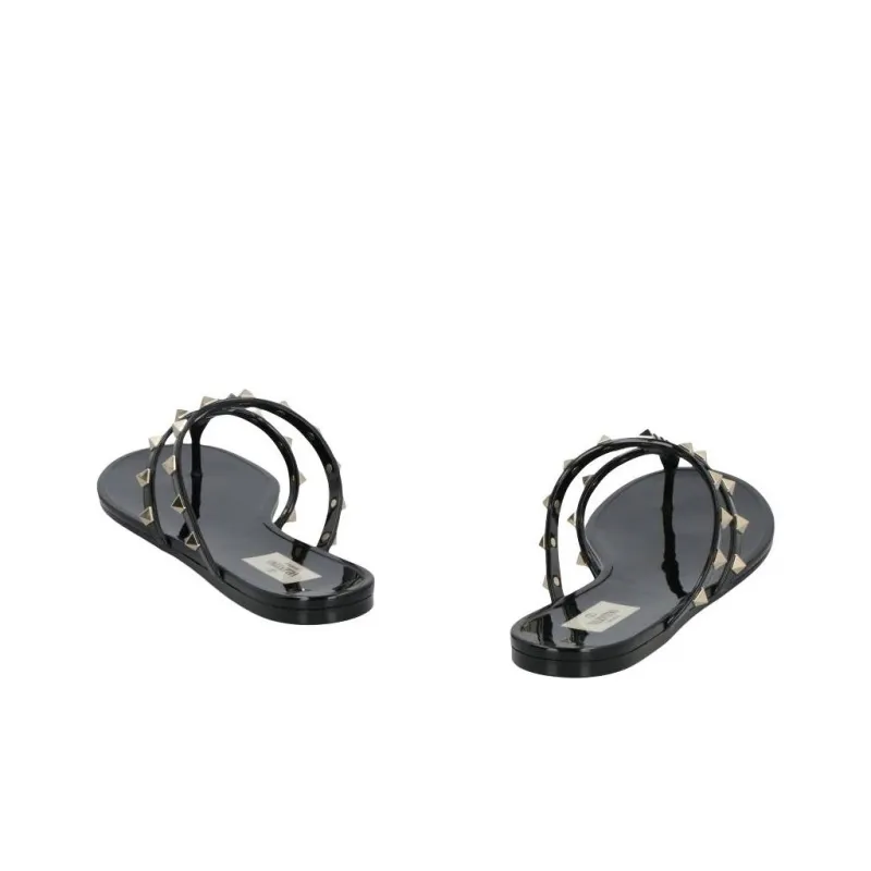 Valentino Rockstud Slip Resistant Flip Flops Women's Black-4